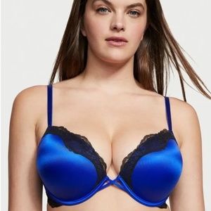 VICTORIA SECRET Very Sexy Blue Bombshell Add-2-Cups Push-Up Bra | 32B